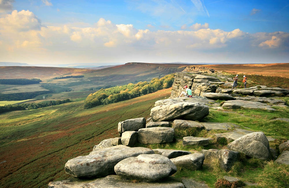 Photograph of Rock Climbers on Stanage Edge