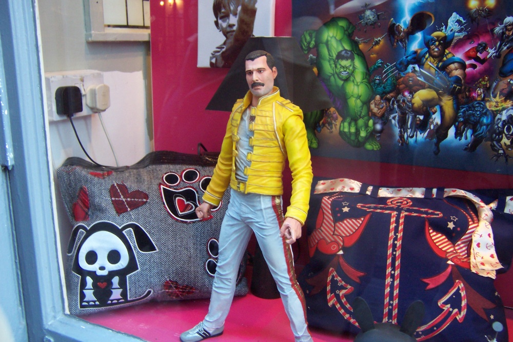 Freddie in a Shop Window in the Shambles