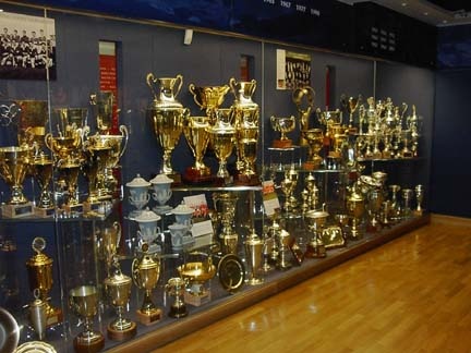 Trophy Case in Manchester United Museum