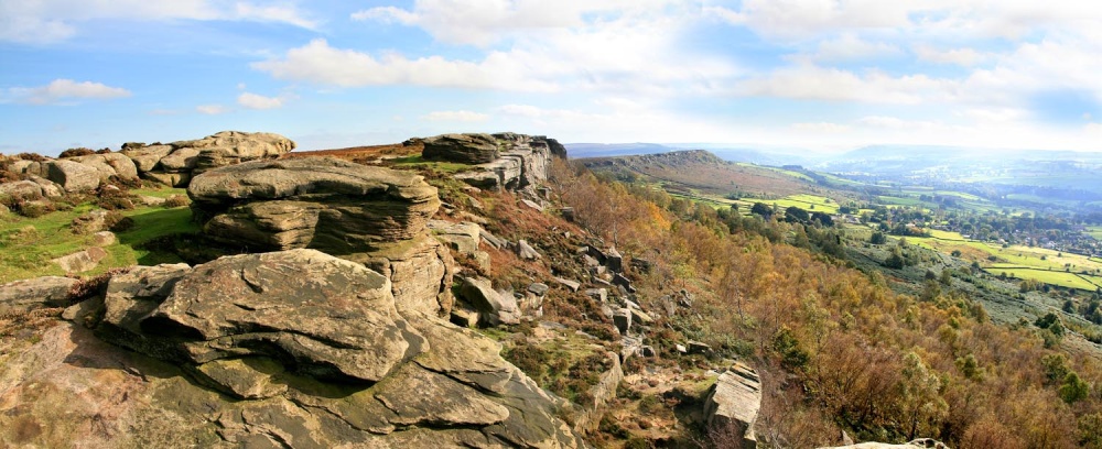 Curbar and Baslow Edge Panorama