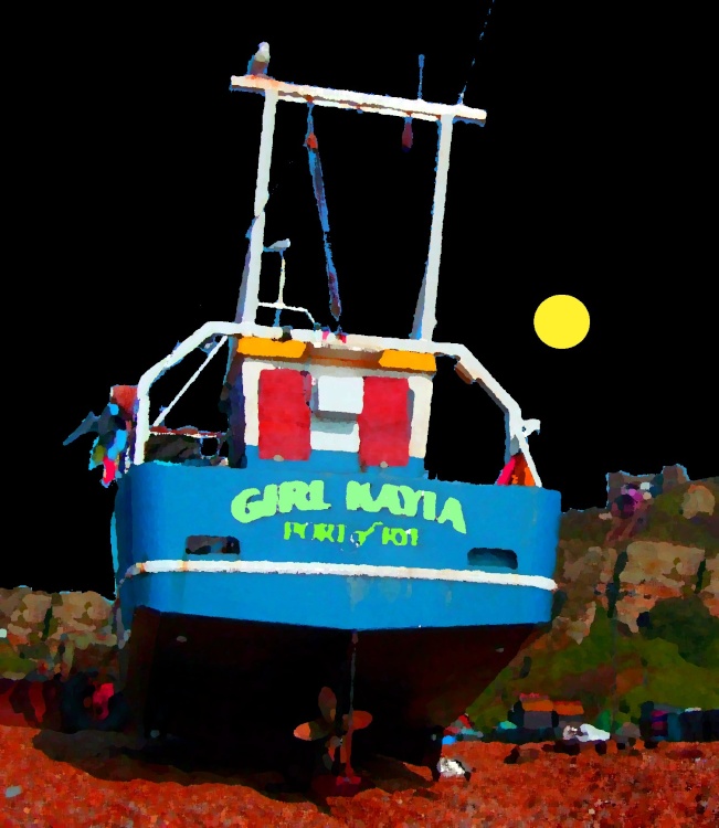 Another fishing boat on the beach