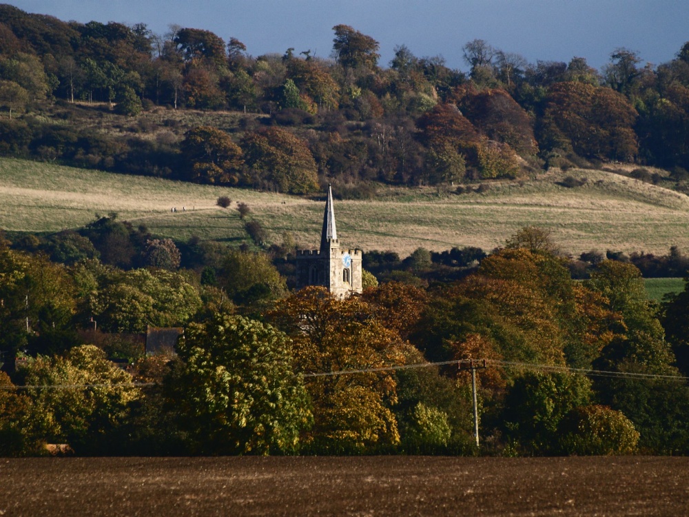 Distant view of Ivinghoe Church, Bucks.