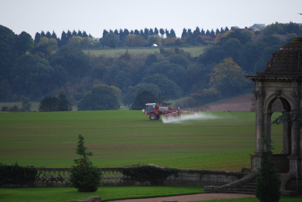 Working in the fields next to Witley Court