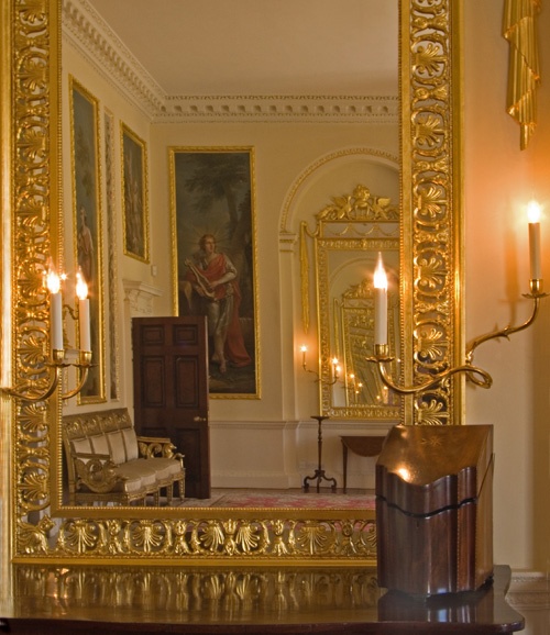 The Dining Room at Danson House by candlelight.