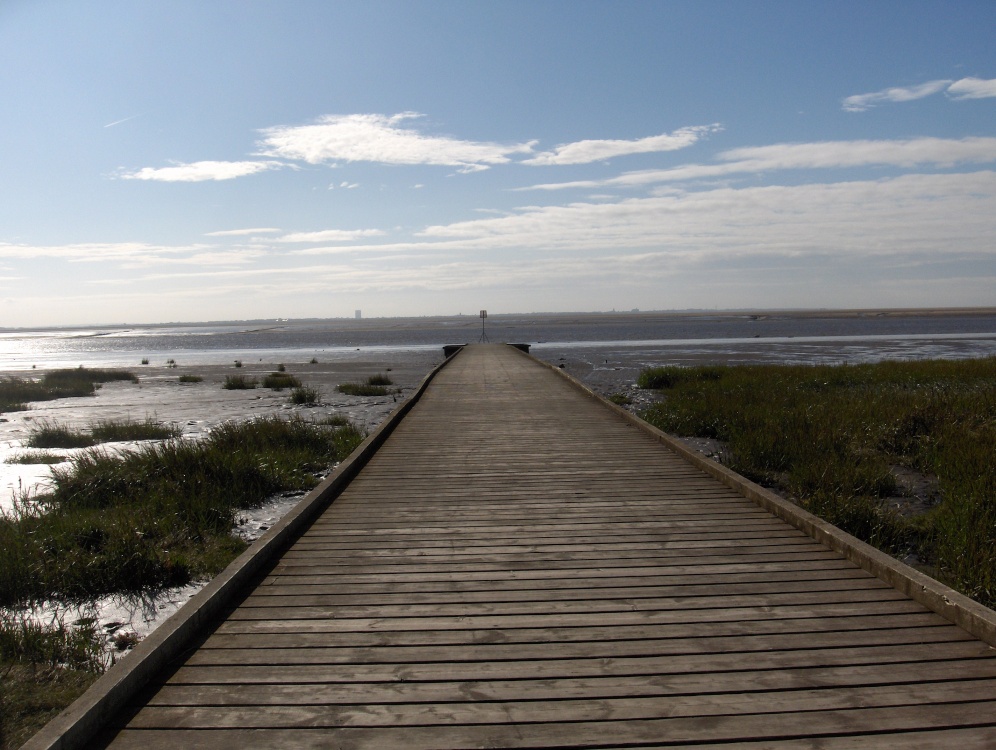 Lytham - End of the Pier - blue sky and silver sea - October 2008