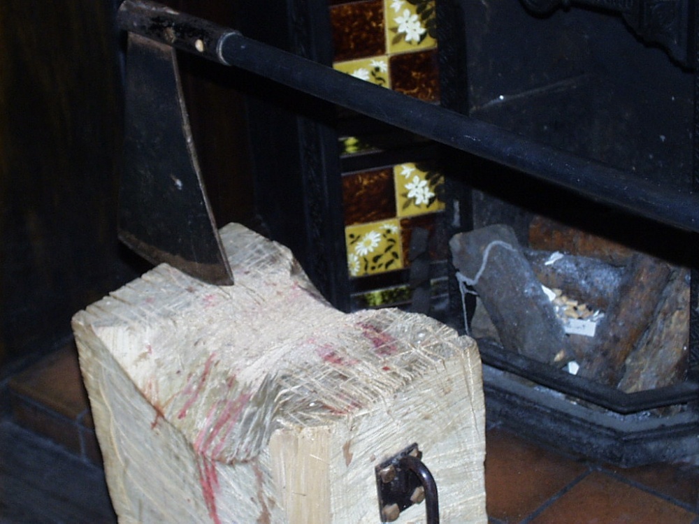 Keeping a-head... reproduction of the axe and block - Man & Scythe - Churchgate
