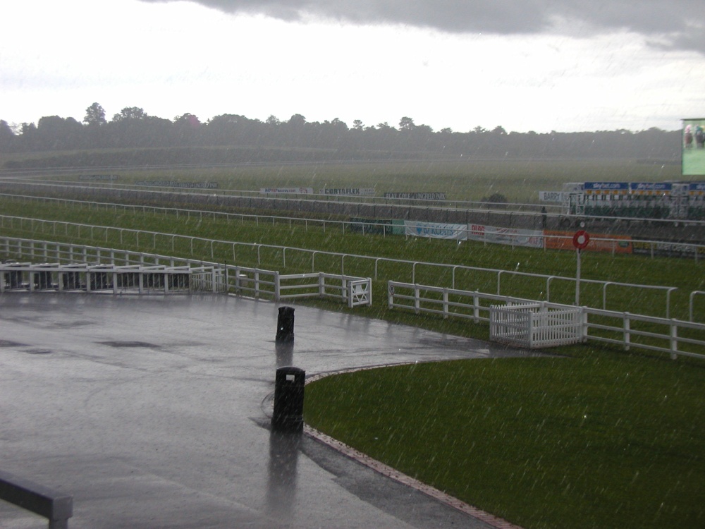 Raining at Lingfield Race Course