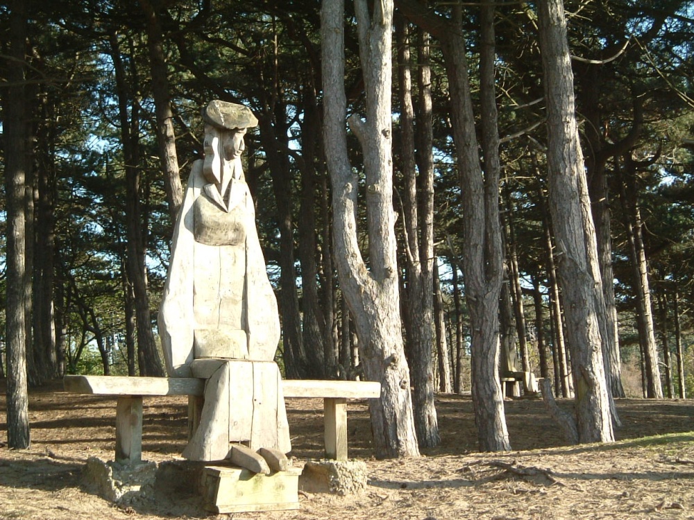 Scultures in Formby woods.
