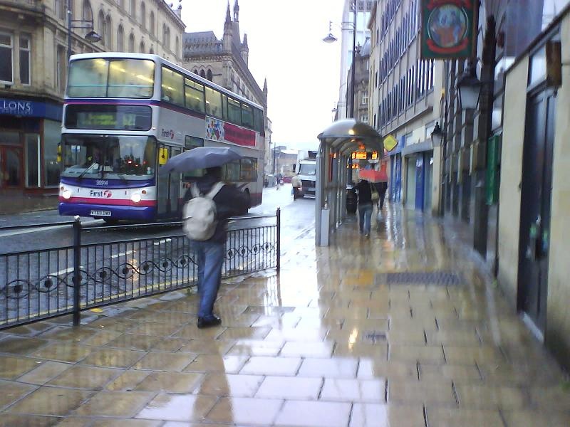 A wet Bradford City Centre