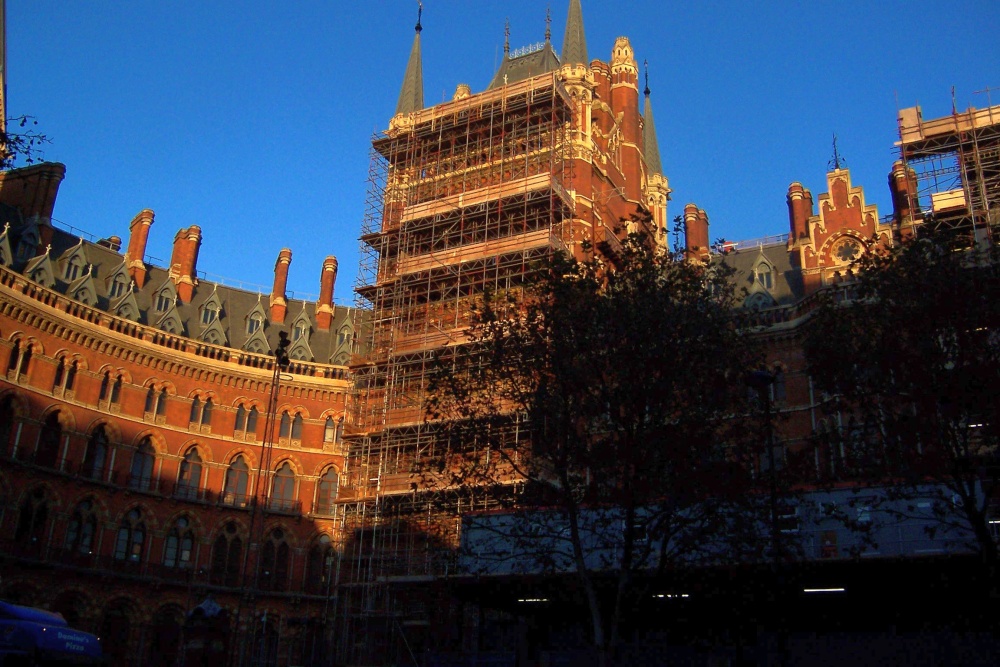 Scaffolding on St. Pancras Station