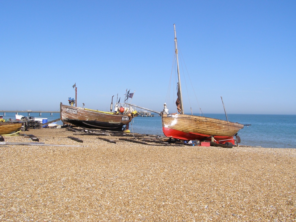 Boats on the beach.