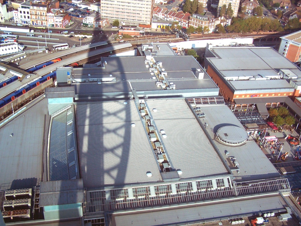 Shadow of the Spinnaker tower over Gunwharf