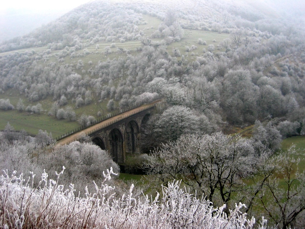 Photograph of Monsal Viaduct in the Frost
