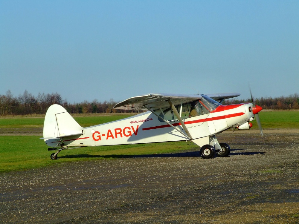 Photograph of Piper Supercub tow plane G-ARGV