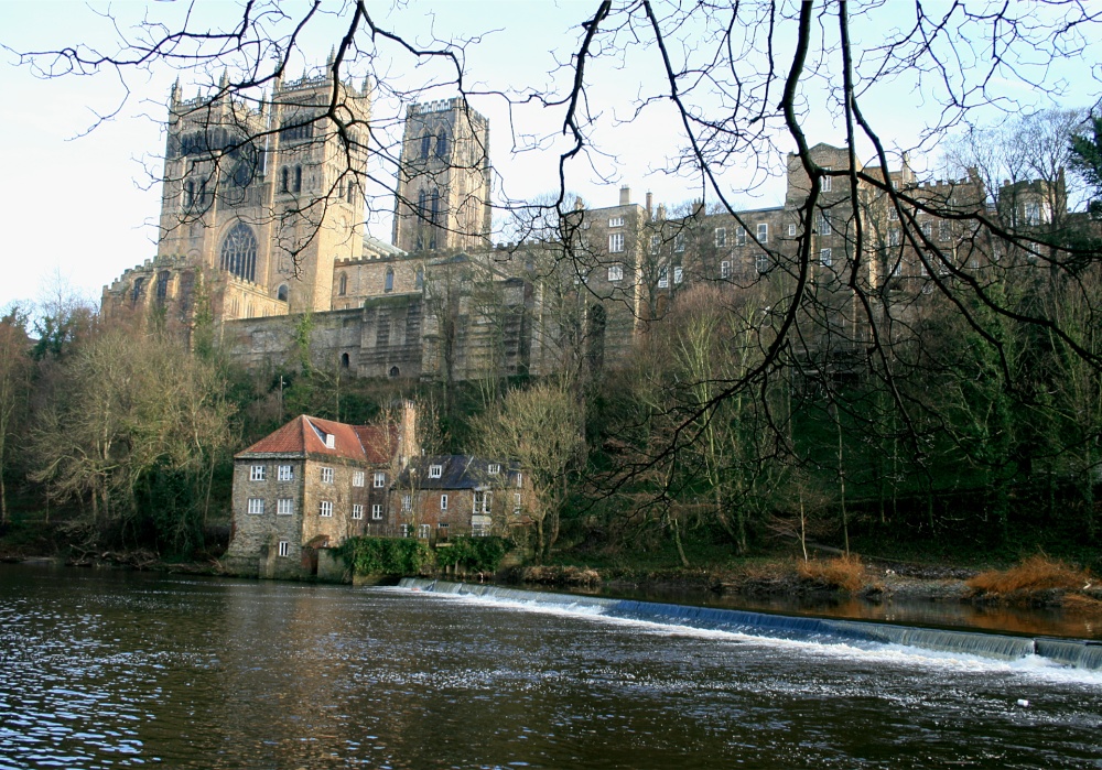 Durham Cathedral and River Wear in January.