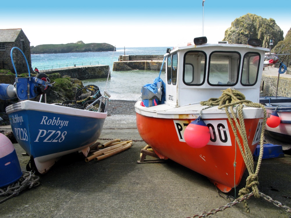 Photograph of Fishing boats at Mullion Harbour