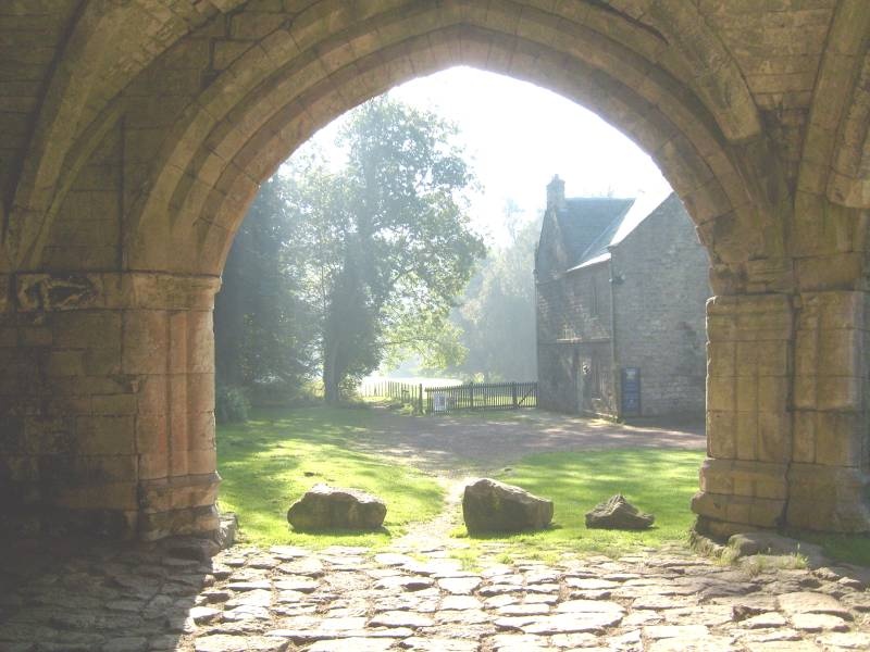 Photograph of Roche Abbey early morning during October 2008