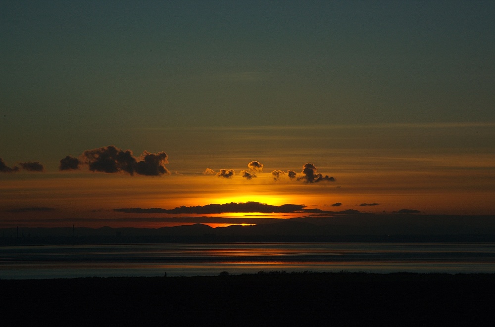 Photograph of Sunset over the Mersey
