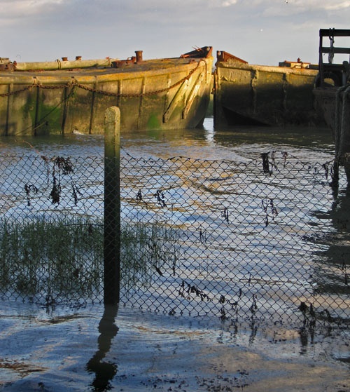 Sunken barges at Gillingham Strand