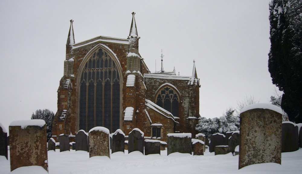 Photograph of Holy Trinity Church in the snow