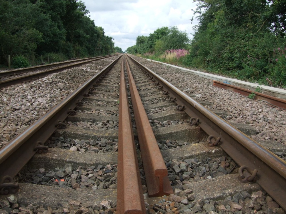 Railway line through the reserve at Whisby