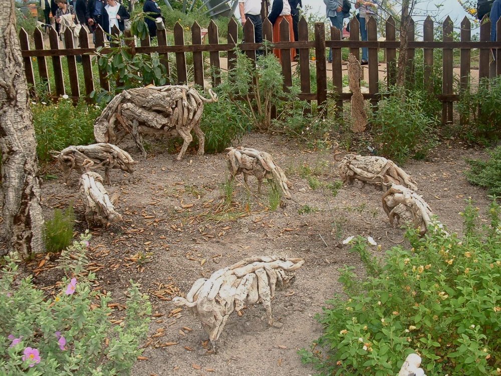 Wooden 'scultpures' at the Eden Project, Cornwall
