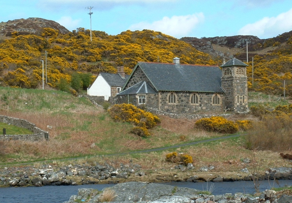 Photograph of Lochinver Church in Spring