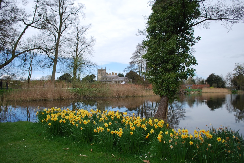 Photograph of View of the church from the grounds of Coughton Court
