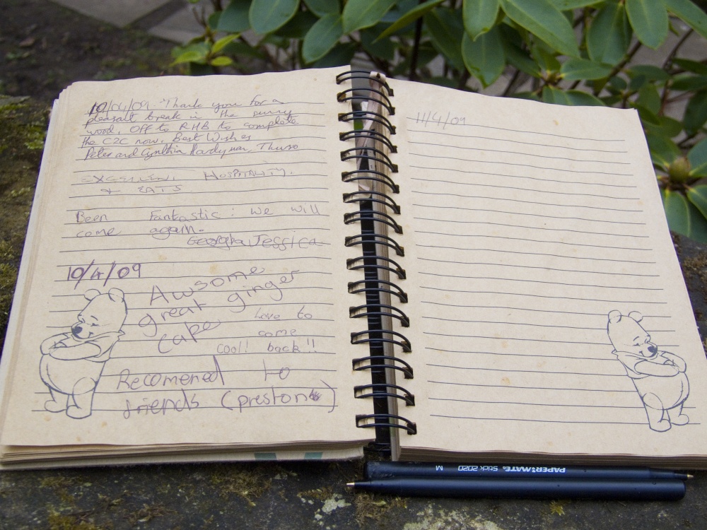Photograph of Pooh's visitors book