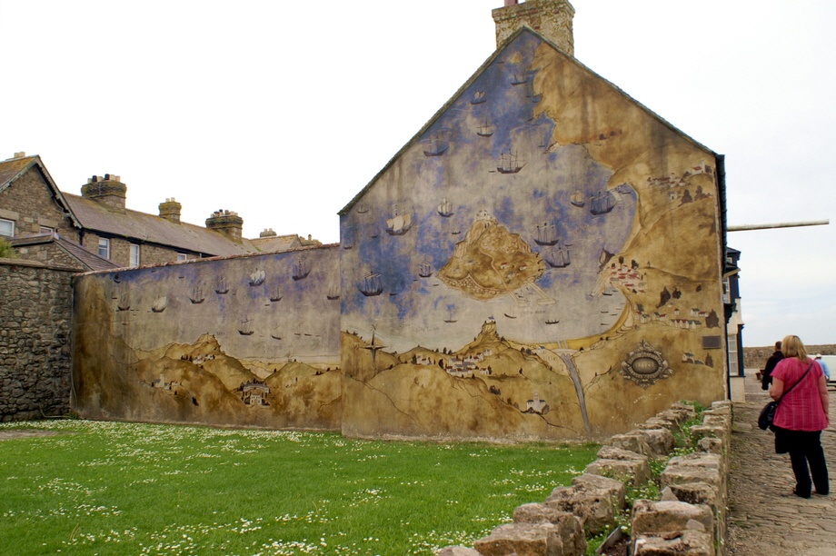 Map of St Michaels on a house wall.