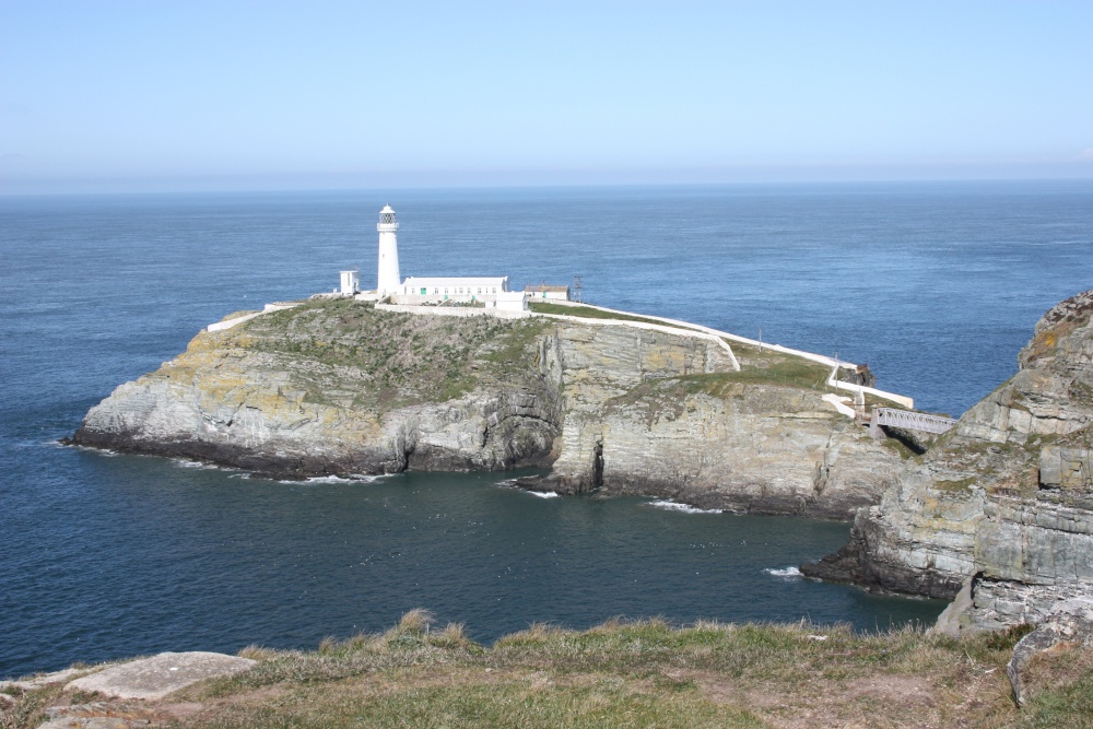 Photograph of South Stack Lighthouse in the distance