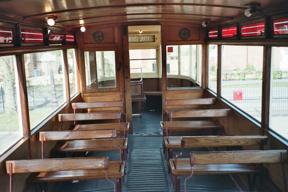 Interior of a tram