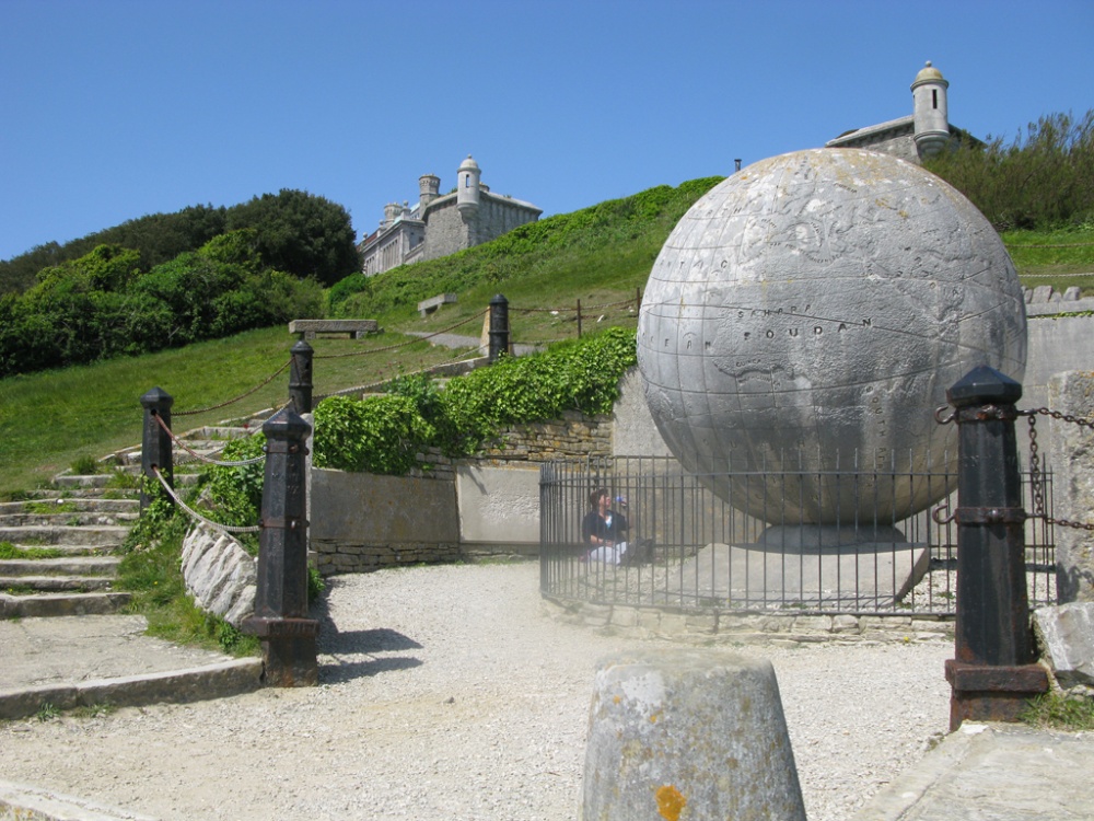 The famous globe in Durlston Country Park