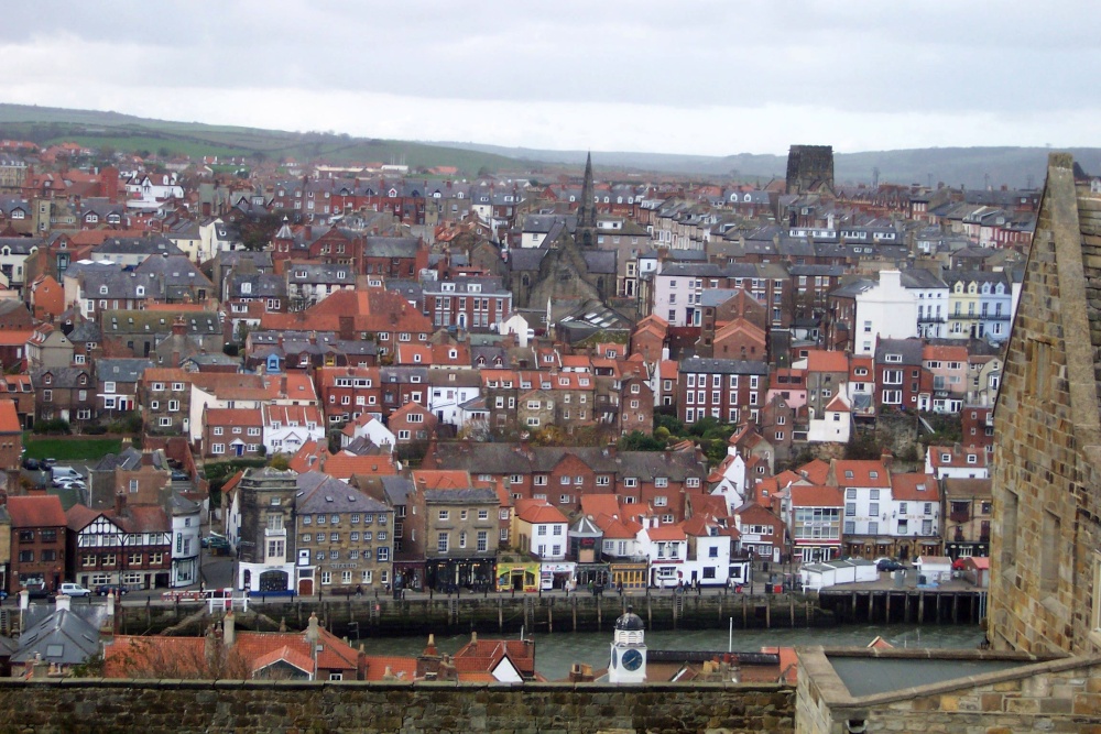 Downtown Whitby from the Abbey grounds