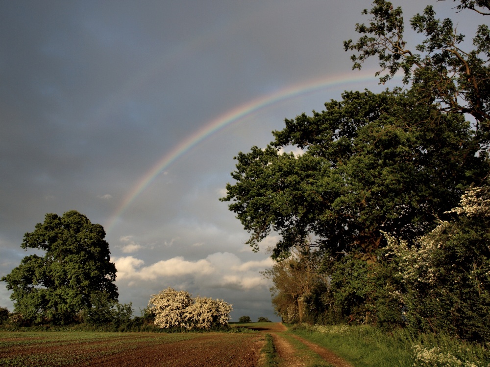 Photograph of Faint double rainbow near Middle Claydon, Bucks