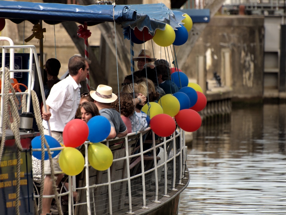 Riverboat party, Goring-on-Thames, Oxon.