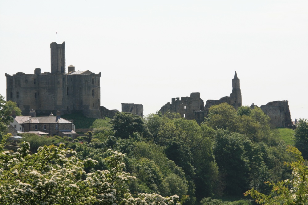 Warkworth Castle from the opposite bank of the River Coquet