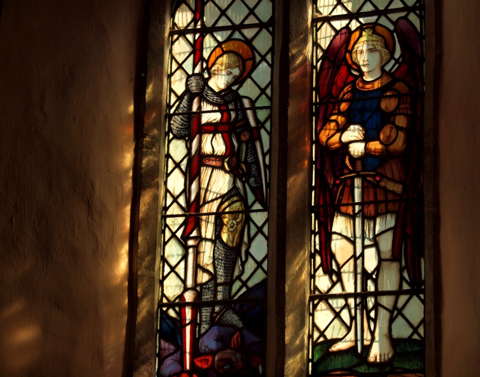 Stained glass, St Michael's Church, Steeple Claydon, Bucks