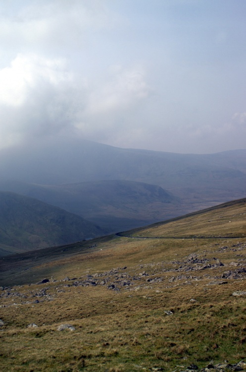 Looking down the valley towards Moel Eilio.