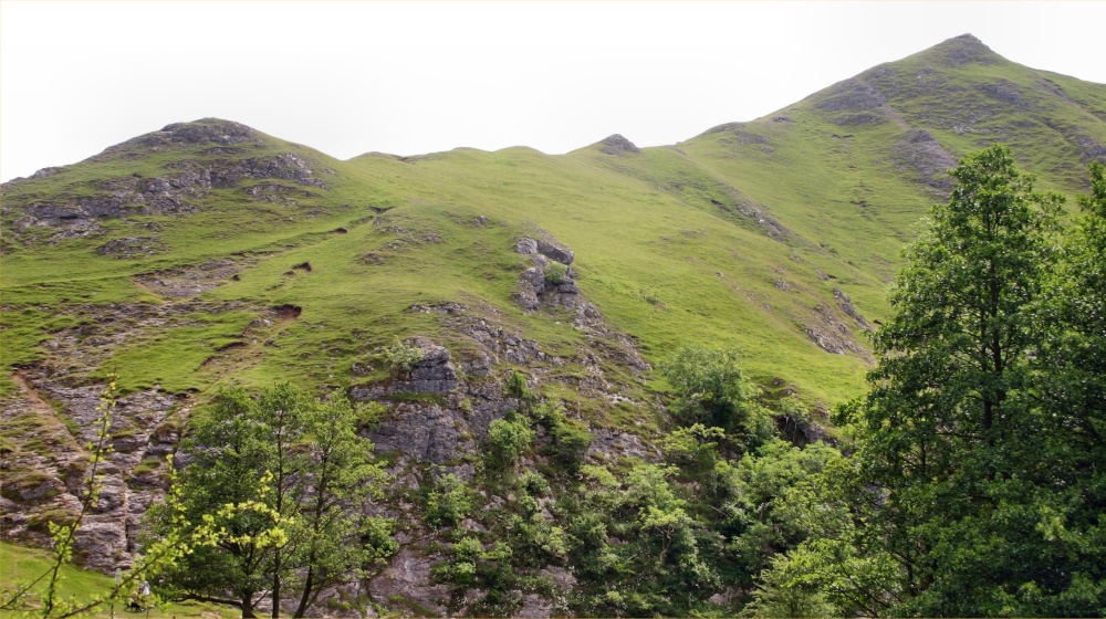 Thorpe Cloud on the right at Dovedale