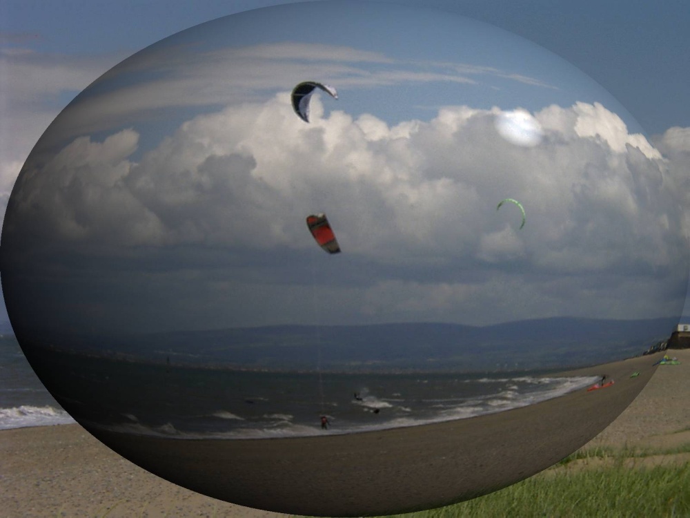 Photograph of Fleetwood kitesurfing