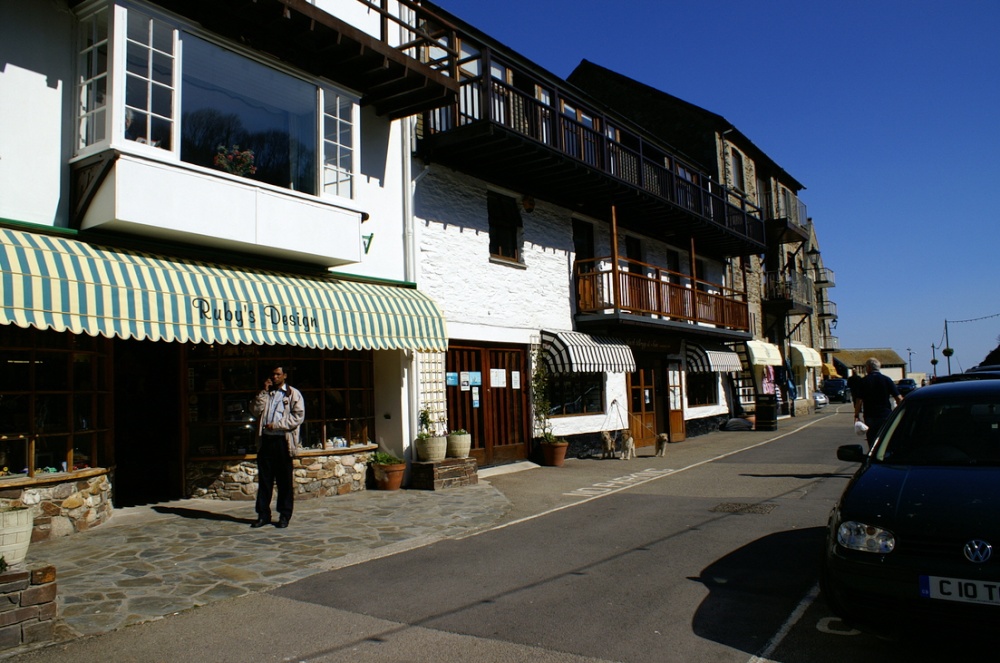 Shops on the harbour front.