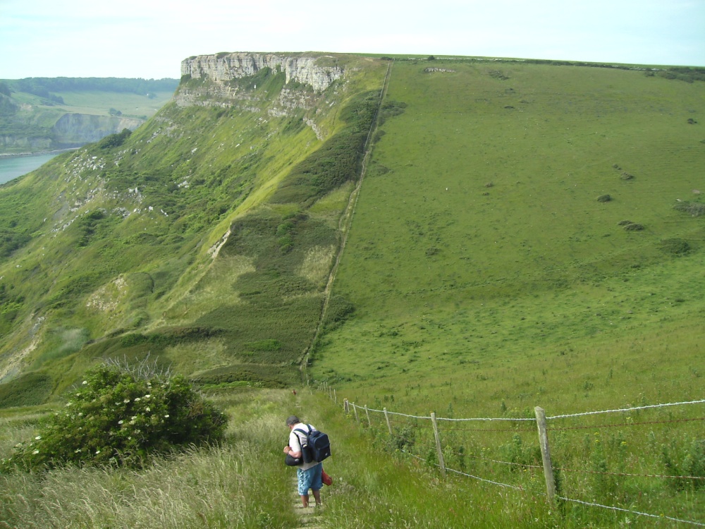 Descending the South Coast walk