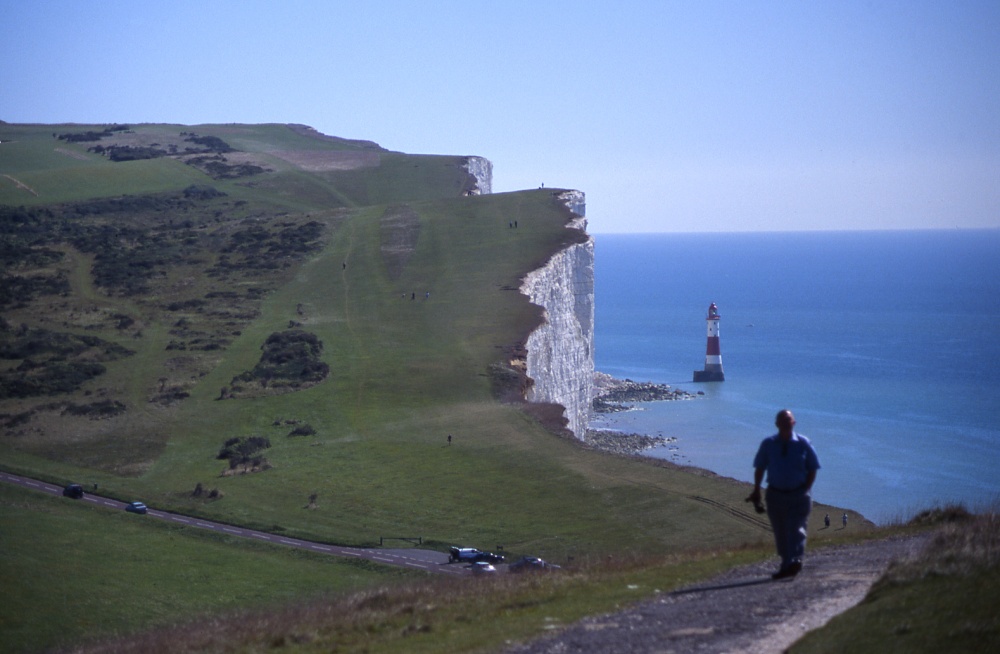 The white cliffs and the lighthouse