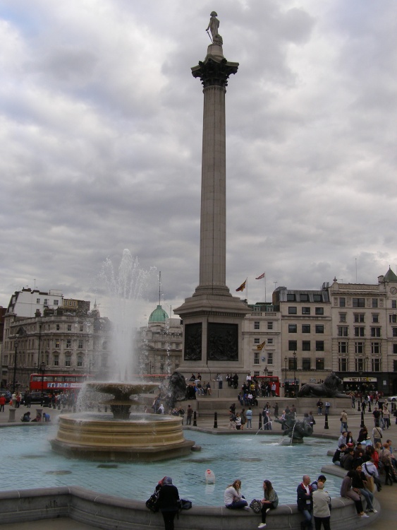 Nelsons Column in the clouds.