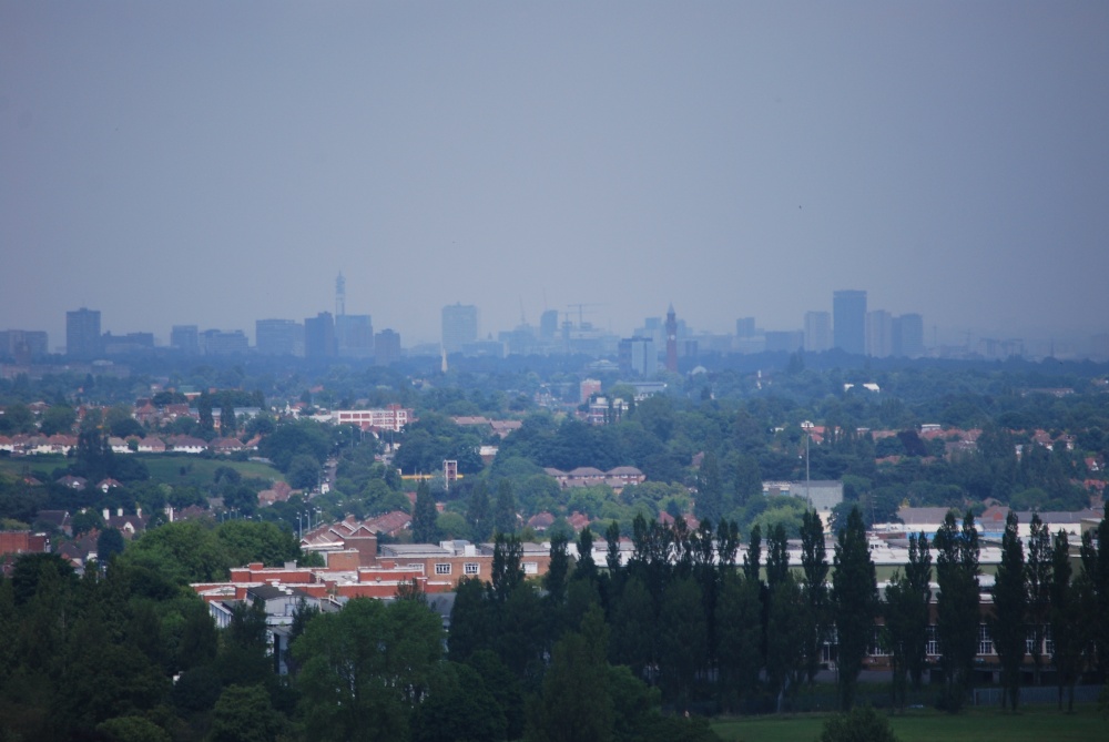 A stormy Birmingham taken from Lickey Hills