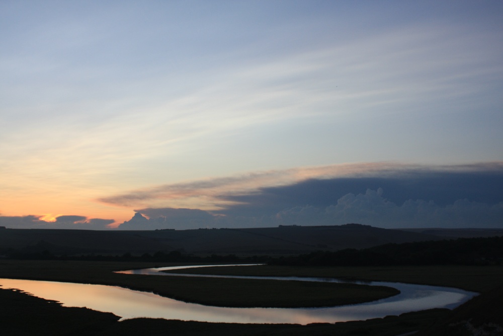 Sunset over the meandering River Cuckmere