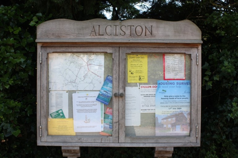 Alciston village noticeboard