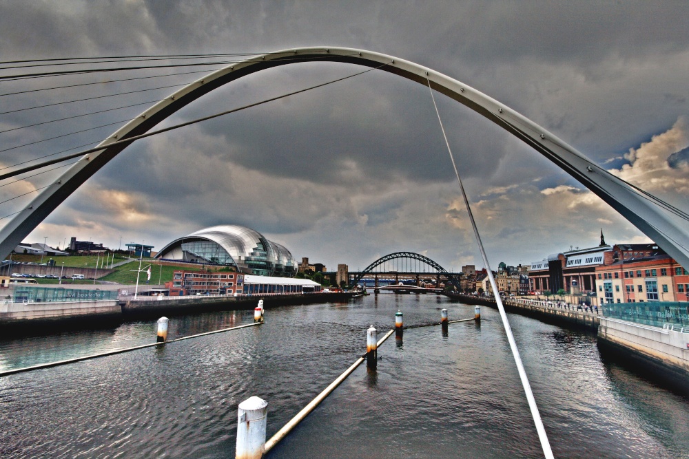 The Millennium Bridge, Sage building and the Tyne Bridge