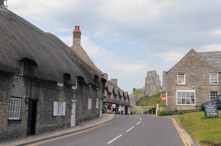 Corfe Castle - Village and Castle Ruins - June 2009